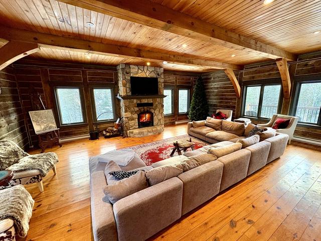 Wide view of the great room and sectional
